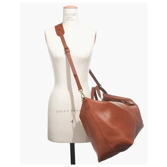 Madewell "The Transport Weekender" Travel Bag | English Saddle Brown Leather - Picture 1 of 13